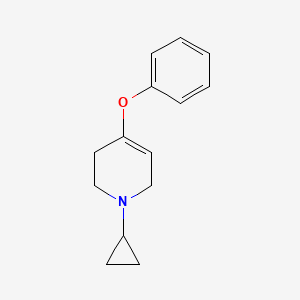 molecular formula C14H17NO B15162208 Pyridine, 1-cyclopropyl-1,2,3,6-tetrahydro-4-phenoxy- CAS No. 163632-01-7