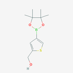 molecular formula C11H17BO3S B151623 (4-(4,4,5,5-Tetramethyl-1,3,2-dioxaborolan-2-yl)thiophen-2-yl)methanol CAS No. 864754-05-2