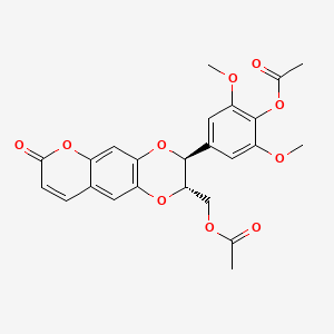 molecular formula C24H22O10 B1516238 [(2S,3S)-3-(4-Acetyloxy-3,5-dimethoxyphenyl)-7-oxo-2,3-dihydropyrano[3,2-g][1,4]benzodioxin-2-yl]methyl acetate 