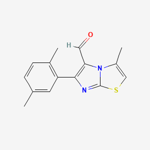 molecular formula C15H14N2OS B1516241 6-(2,5-DIMETHYLPHENYL)-3-METHYLIMIDAZO[2,1-b]THIAZOLE-5-carbaldehyde 
