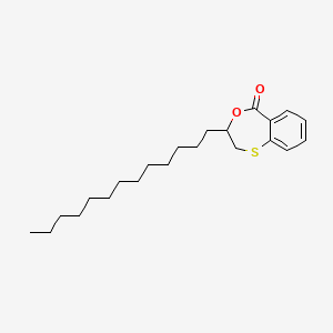 molecular formula C22H34O2S B15162423 3-Tridecyl-2,3-dihydro-5H-4,1-benzoxathiepin-5-one CAS No. 821768-58-5