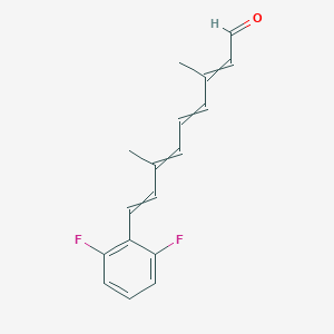 molecular formula C17H16F2O B15162530 9-(2,6-Difluorophenyl)-3,7-dimethylnona-2,4,6,8-tetraenal CAS No. 142761-53-3