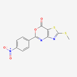 7H-Thiazolo[4,5-d][1,3]oxazin-7-one, 2-(methylthio)-5-(4-nitrophenyl)-