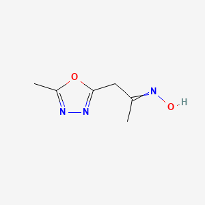 molecular formula C6H9N3O2 B15162877 N-[1-(5-Methyl-1,3,4-oxadiazol-2-yl)propan-2-ylidene]hydroxylamine CAS No. 170167-54-1