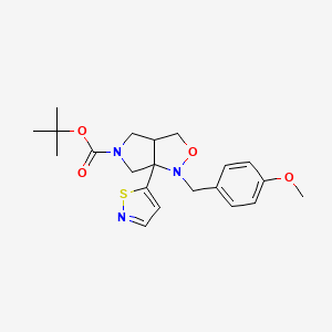 tert-Butyl 6a-isothiazol-5-yl-1-[(4-methoxyphenyl)methyl]-3,3a,4,6-tetrahydropyrrolo[3,4-c]isoxazole-5-carboxylate