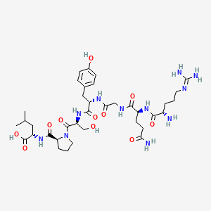 molecular formula C36H57N11O11 B15163896 N~5~-(Diaminomethylidene)-L-ornithyl-L-glutaminylglycyl-L-tyrosyl-L-seryl-L-prolyl-L-leucine CAS No. 200200-56-2