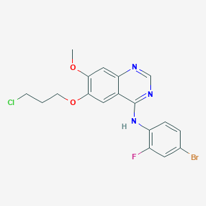 molecular formula C18H16BrClFN3O2 B1516398 N-(4-bromo-2-fluorophenyl)-6-(3-chloropropoxy)-7-methoxyquinazolin-4-amine 