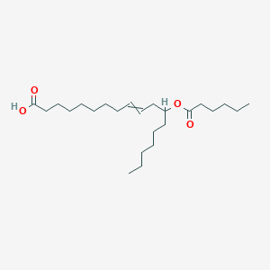 molecular formula C24H44O4 B15164211 12-(Hexanoyloxy)octadec-9-enoic acid CAS No. 189509-24-8