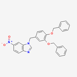 molecular formula C28H23N3O4 B15164255 1-{[3,4-Bis(benzyloxy)phenyl]methyl}-6-nitro-1H-benzimidazole CAS No. 192316-25-9