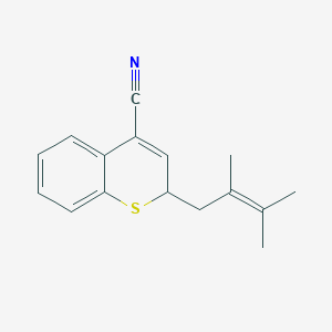 molecular formula C16H17NS B15164258 2H-1-Benzothiopyran-4-carbonitrile, 2-(2,3-dimethyl-2-butenyl)- CAS No. 183883-02-5