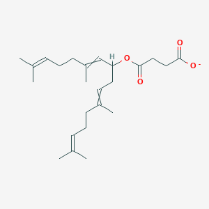 molecular formula C24H37O4- B15164287 4-Oxo-4-[(2,6,11,15-tetramethylhexadeca-2,6,10,14-tetraen-8-YL)oxy]butanoate CAS No. 173967-83-4