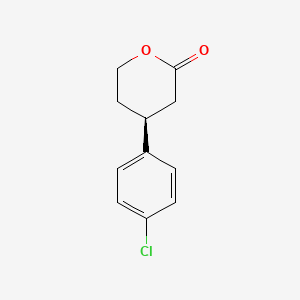 2H-Pyran-2-one, 4-(4-chlorophenyl)tetrahydro-, (4S)-