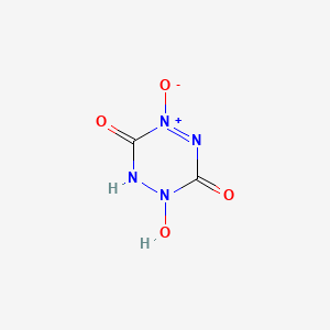 molecular formula C2H2N4O4 B15164710 1-Hydroxy-4-oxo-1,2-dihydro-1,2,4,5lambda~5~-tetrazine-3,6-dione CAS No. 479257-78-8