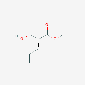 molecular formula C8H14O3 B15164847 Methyl (2R)-2-[(1R)-1-hydroxyethyl]pent-4-enoate CAS No. 172342-30-2