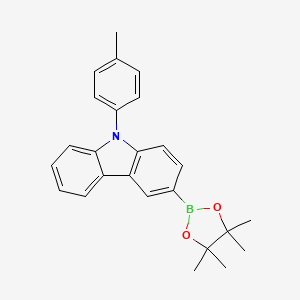 molecular formula C25H26BNO2 B1516507 3-(4,4,5,5-四甲基-1,3,2-二恶杂硼杂环-2-基)-9-(对甲基苯基)-9H-咔唑 CAS No. 1345614-94-9