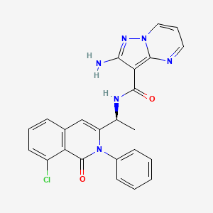 (S)-2-Amino-N-(1-(8-chloro-1-oxo-2-phenyl-1,2-dihydroisoquinolin-3-yl)ethyl)pyrazolo[1,5-a]pyrimidine-3-carboxamide