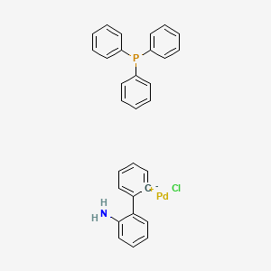 Chloropalladium(1+);2-phenylaniline;triphenylphosphane