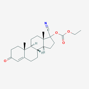 molecular formula C23H31NO4 B151654 17-Ethoxycarbonyloxy-3-oxoandrost-4-ene-17-carbonitrile CAS No. 132639-68-0