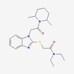 2-({1-[2-(2,6-Dimethyl-1-piperidinyl)-2-oxoethyl]-1H-benzimidazol-2-yl}sulfanyl)-N,N-diethylacetamide