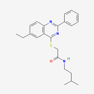 2-[(6-Ethyl-2-phenyl-4-quinazolinyl)sulfanyl]-N-(3-methylbutyl)acetamide