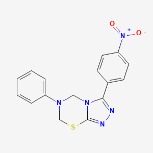 3-(4-Nitrophenyl)-6-phenyl-5,7-dihydro-[1,2,4]triazolo[3,4-b][1,3,5]thiadiazine