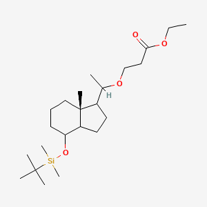 Propanoic acid, 3-[(1S)-1-[(1S,3aR,4S,7aR)-4-[[(1,1-dimethylethyl)dimethylsilyl]oxy]octahydro-7a-methyl-1H-inden-1-yl]ethoxy]-, ethyl ester