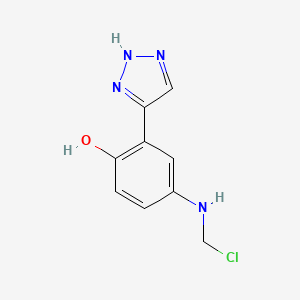 molecular formula C9H9ClN4O B15166123 4-[(Chloromethyl)amino]-6-(2,3-dihydro-4H-1,2,3-triazol-4-ylidene)cyclohexa-2,4-dien-1-one CAS No. 191331-42-7