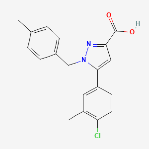 5-(4-Chloro-3-methylphenyl)-1-[(4-methylphenyl)methyl]-1H-pyrazole-3-carboxylic acid