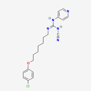 molecular formula C20H24ClN5O B15166270 N''-[7-(4-Chlorophenoxy)heptyl]-N-cyano-N'-pyridin-4-ylguanidine CAS No. 200484-16-8