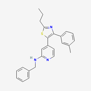 molecular formula C25H25N3S B15166344 N-Benzyl-N-[4-[4-(3-methylphenyl)-2-propyl-1,3-thiazol-5-YL]-2-pyridyl]amine CAS No. 303163-03-3