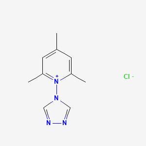 molecular formula C10H13ClN4 B15166538 2,4,6-Trimethyl-1-(4H-1,2,4-triazol-4-yl)pyridin-1-ium chloride CAS No. 620608-15-3