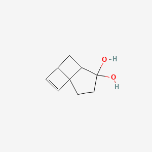 molecular formula C9H12O2 B15166570 Tricyclo[4.3.0.0~1,4~]non-2-ene-7,7-diol CAS No. 482581-52-2