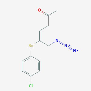 molecular formula C12H14ClN3OSe B15166628 6-Azido-5-[(4-chlorophenyl)selanyl]hexan-2-one CAS No. 646034-59-5