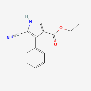 molecular formula C14H12N2O2 B15166653 3-Carbethoxy-4-phenyl-5-cyanopyrrole CAS No. 310431-13-1