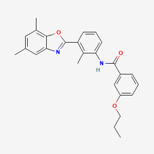 molecular formula C26H26N2O3 B15166705 N-[3-(5,7-dimethyl-1,3-benzoxazol-2-yl)-2-methylphenyl]-3-propoxybenzamide CAS No. 590395-84-9