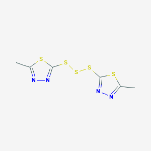 molecular formula C6H6N4S5 B15166736 2,2'-(Trisulfane-1,3-diyl)bis(5-methyl-1,3,4-thiadiazole) CAS No. 184642-13-5