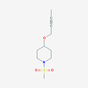 molecular formula C10H17NO3S B15166765 4-[(But-2-yn-1-yl)oxy]-1-(methanesulfonyl)piperidine CAS No. 647025-09-0