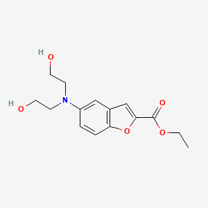 molecular formula C15H19NO5 B15166773 2-Benzofurancarboxylic acid, 5-[bis(2-hydroxyethyl)amino]-, ethyl ester 