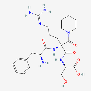 molecular formula C24H37N7O6 B15166779 N-[(2S)-5-[(Diaminomethylidene)amino]-2-(D-phenylalanylamino)-2-(piperidine-1-carbonyl)pentanoyl]-L-serine CAS No. 642483-32-7