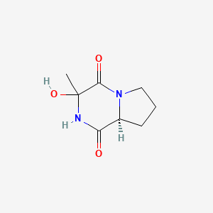 molecular formula C8H12N2O3 B15166803 (8aS)-3-hydroxy-3-methyl-6,7,8,8a-tetrahydro-2H-pyrrolo[1,2-a]pyrazine-1,4-dione 