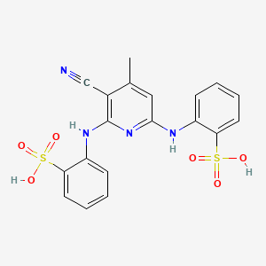 2-[[5-Cyano-4-methyl-6-(2-sulfoanilino)pyridin-2-yl]amino]benzenesulfonic acid