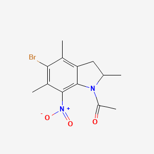 1-(5-Bromo-2,4,6-trimethyl-7-nitro-2,3-dihydro-1H-indol-1-yl)ethan-1-one