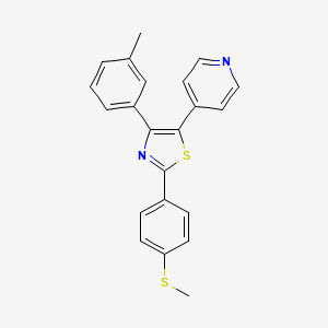 molecular formula C22H18N2S2 B15167029 4-(3-Methylphenyl)-2-[4-(methylthio)phenyl]-5-(4-pyridyl)-1,3-thiazole CAS No. 325769-02-6