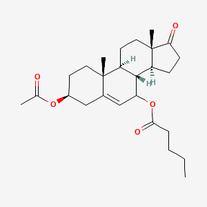 [(3S,8R,9S,10R,13S,14S)-3-acetyloxy-10,13-dimethyl-17-oxo-1,2,3,4,7,8,9,11,12,14,15,16-dodecahydrocyclopenta[a]phenanthren-7-yl] pentanoate