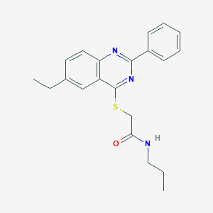 2-[(6-Ethyl-2-phenyl-4-quinazolinyl)sulfanyl]-N-propylacetamide