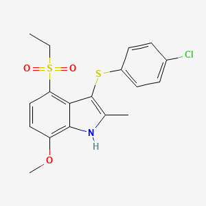 3-[(4-Chlorophenyl)sulfanyl]-4-(ethanesulfonyl)-7-methoxy-2-methyl-1H-indole