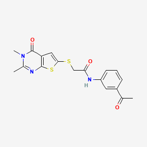 N-(3-Acetylphenyl)-2-[(2,3-dimethyl-4-oxo-3,4-dihydrothieno[2,3-d]pyrimidin-6-yl)sulfanyl]acetamide