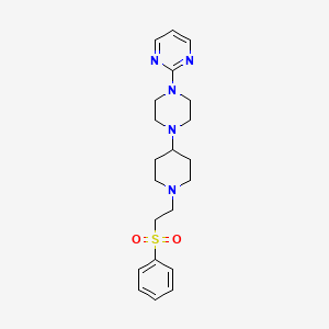 molecular formula C21H29N5O2S B15167156 2-(4-{1-[2-(Benzenesulfonyl)ethyl]piperidin-4-yl}piperazin-1-yl)pyrimidine CAS No. 648895-76-5