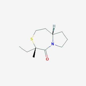 molecular formula C11H19NOS B15167162 Pyrrolo[1,2-d][1,4]thiazepin-5(4H)-one, 4-ethylhexahydro-4-methyl-, (4S,9aS)-(9CI) CAS No. 481047-13-6