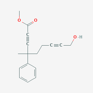 molecular formula C17H18O3 B15167428 Methyl 9-hydroxy-4-methyl-4-phenylnona-2,7-diynoate CAS No. 650140-16-2